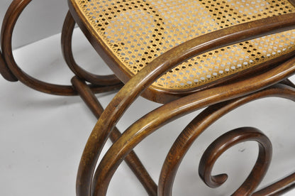 Vintage Mid Century Modern Thonet Style Bentwood & Cane Rocker Rocking Chair (B)