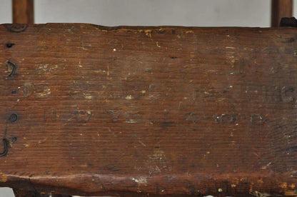 Antique French Provincial Country Oak Wood Folding Library Step Ladder