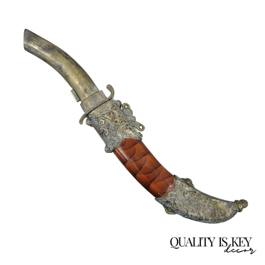 Decorative Persian Arab Decorative Metal Dagger Knife in Sheath