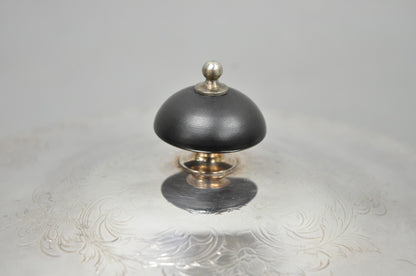 Vintage Webster Wilcox "Rochelle" Silver Plated Round Covered Serving Bowl Dish
