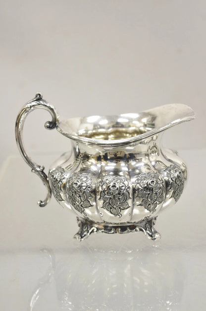 Vintage Victorian 1881 Rogers Canada Silver Plated Sugar Bowl and Creamer Set