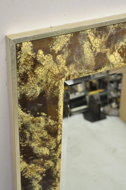 Decorative Arts Inc. Faux Tortoise Shell Painted Brown & Gold Modern Wall Mirror