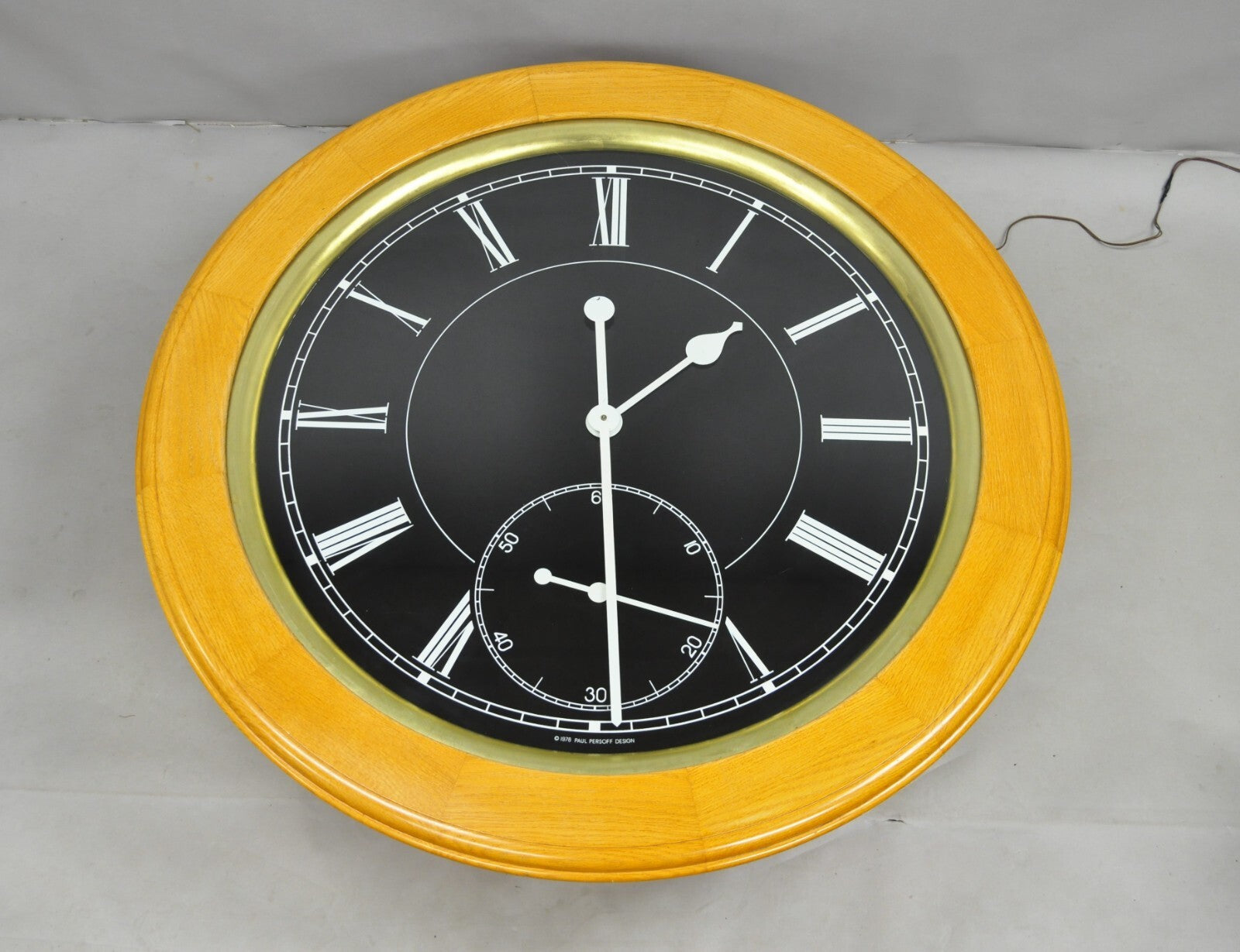 Vintage 1978 Paul Persoff Design Large 48" Custom Working Clock Coffee Table