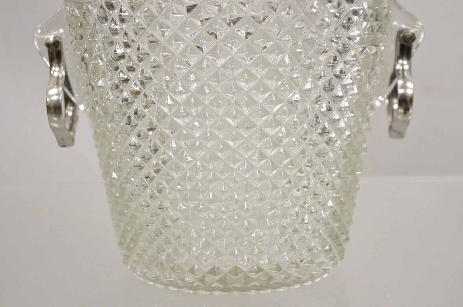 Vintage English Regency Crystal Glass Silver Plated Champagne Chiller Ice Bucket