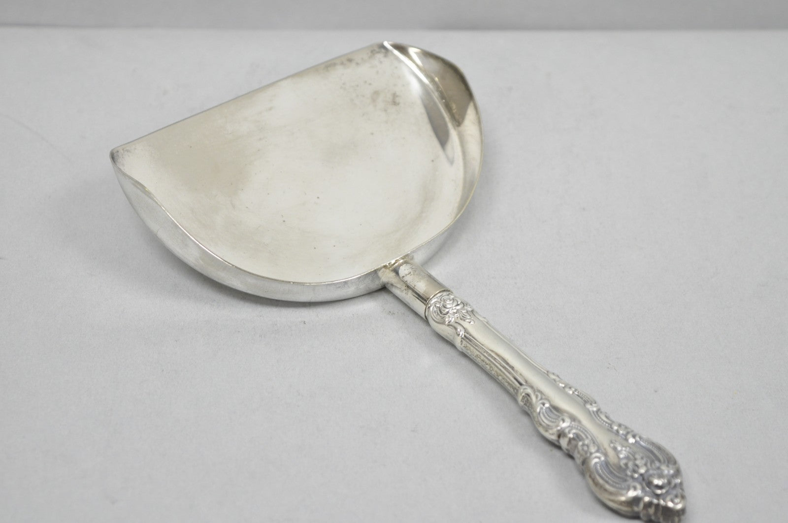 Vintage English Victorian Silver Plated Rose Flower Table Butler Crumb Catcher