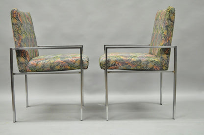 Pair Harvey Probber attr Aluminum Lounge Arm Chairs Vtg Metal Mid Century Modern