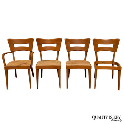 Vintage Heywood Wakefield MCM Dog Bone Maple Dining Room Chairs - Set of 4