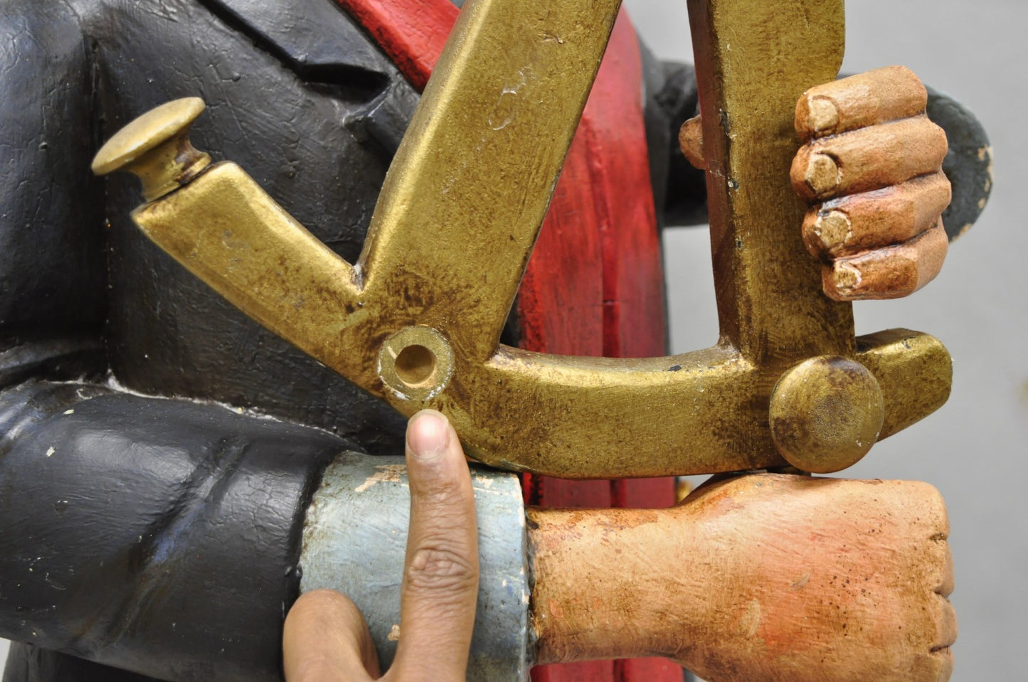 52" Tall Maritime Nautical Folk Art Carved Wood "Little Navigator" Statue Figure