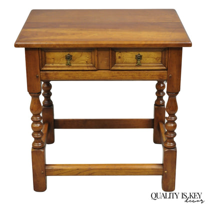 Antique L & J G Leopold Stickley Jacobean Cherry Wood One Drawer End Side Table