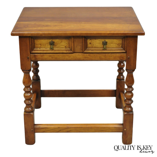 Antique L & J G Leopold Stickley Jacobean Cherry Wood One Drawer End Side Table