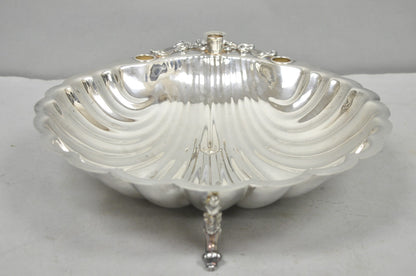 Vintage Sheffield Silver Co. Clam Shell Silver Plated Footed Serving Dish