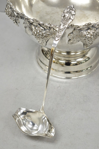 Vintage Grapevine Cluster Silver Plated Footed Punch Bowl Champagne Ice Bucket