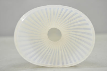 Vintage Uno Westerberg Spectra Pukeberg White Opalescent Glass Ribbed Vase