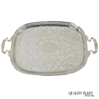 Vintage Eales 1779 Silver Plated 22" Footed Twin Handle Bar Tray Platter