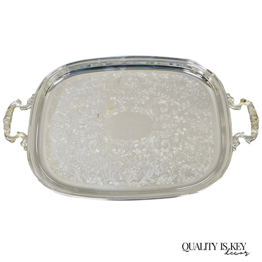 Vintage Eales 1779 Silver Plated 22" Footed Twin Handle Bar Tray Platter