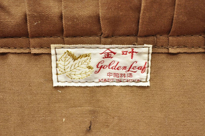 Vintage Art Deco Brown Distressed Leather 33" Luggage Suitcase by Golden Leaf