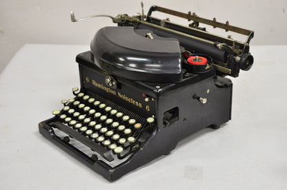 Antique 1930s Remington Noiseless Model 6 Black Typewriter