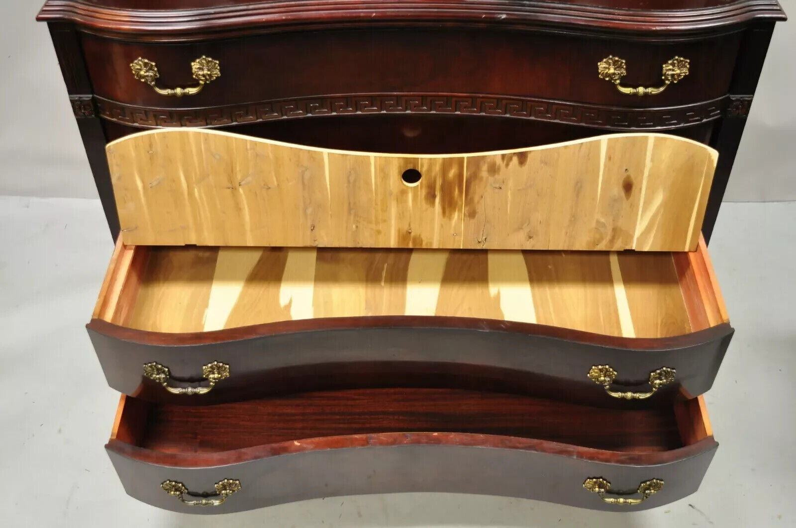 Antique Mahogany Chinese Chippendale Hollywood Regency Highboy Chest Dresser