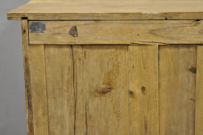 Antique French Country Provincial Pine Wood Buffet Cupboard China Cabinet Hutch