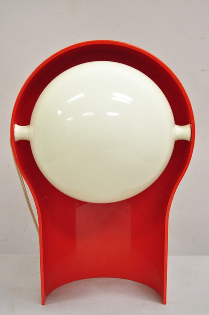 Vintage Vico Magistretti for Artemide Telegono Red & White Plastic Table Lamp