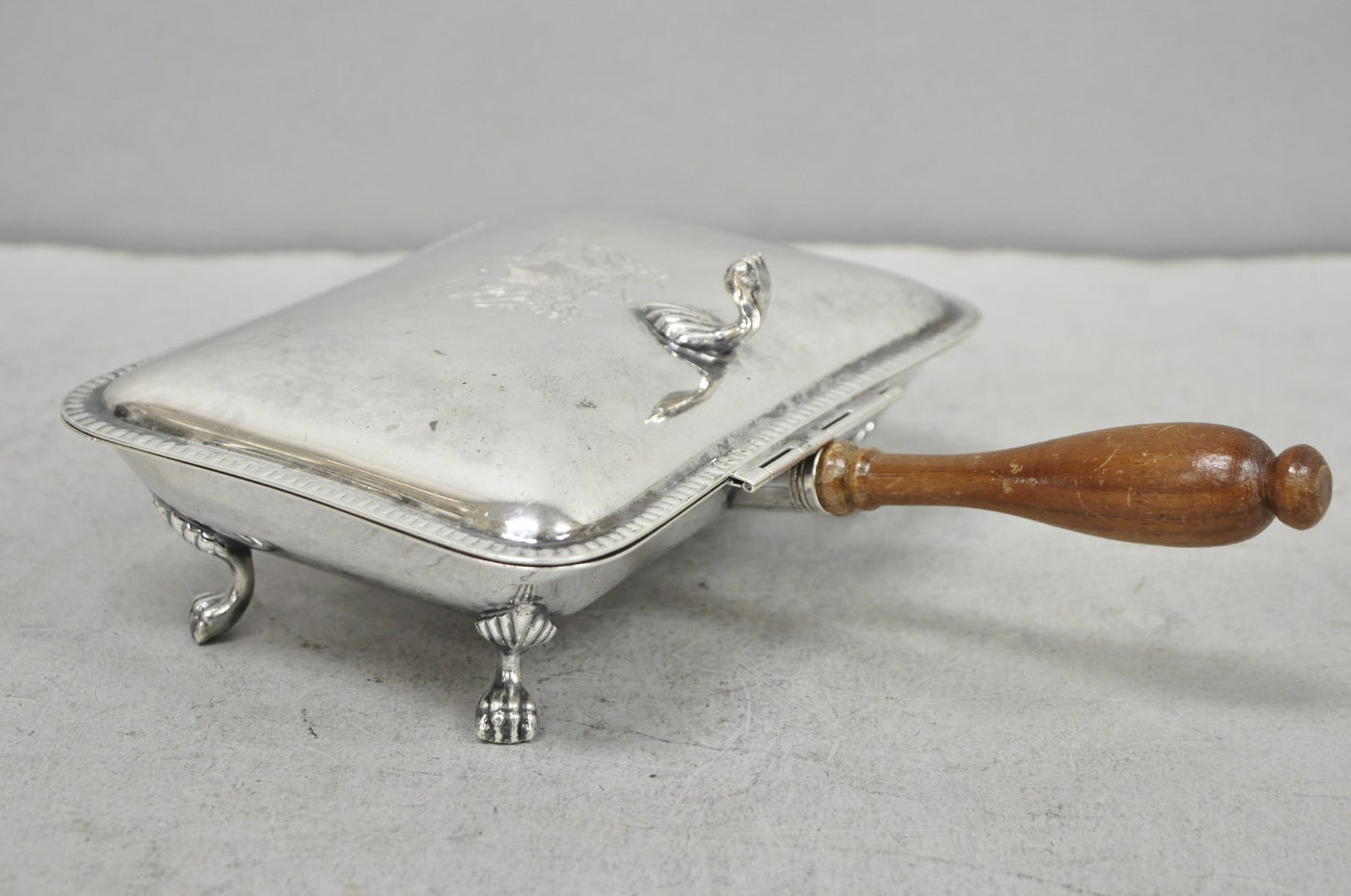 Vintage Sheffield English Victorian Silver Plated Silent Butler Crumb Catcher