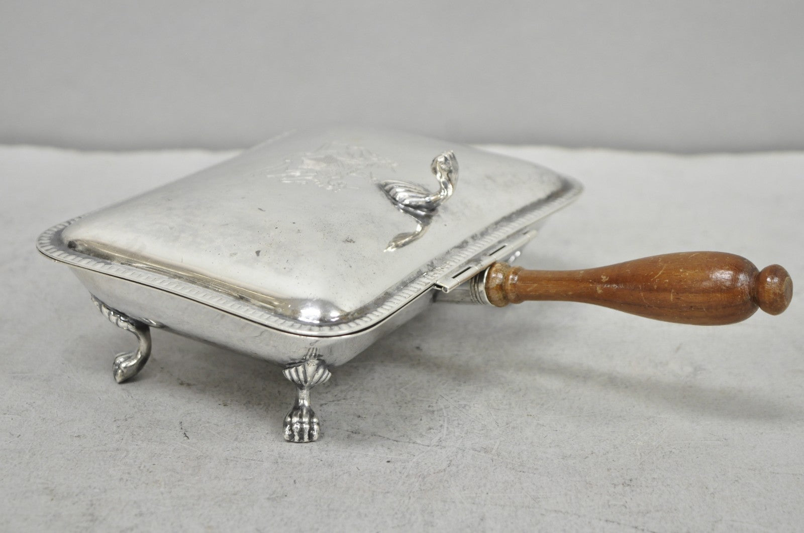 Vintage Sheffield English Victorian Silver Plated Silent Butler Crumb Catcher