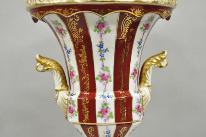 Antique French Red Paris Porcelain Style Urn Form Table Lamp by SGK China, Japan