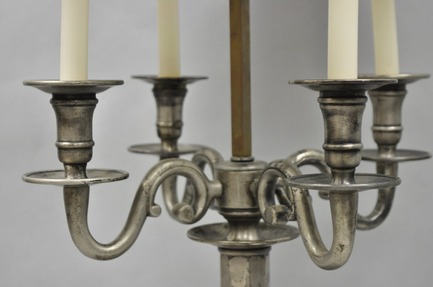 Visual Comfort & Co French Country Antiqued Pewter Bouillotte Tole Table Lamp