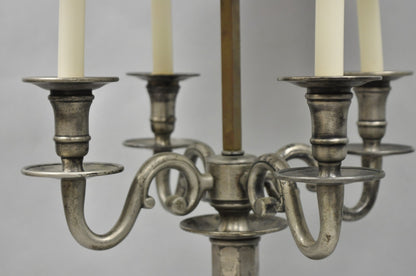 Visual Comfort & Co French Country Antiqued Pewter Bouillotte Tole Table Lamp