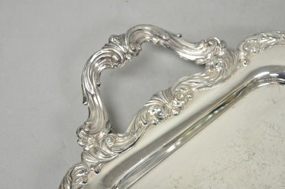 Vintage FB Rogers 1338 Victorian Silver Plated Narrow Serving Platter Bar Tray