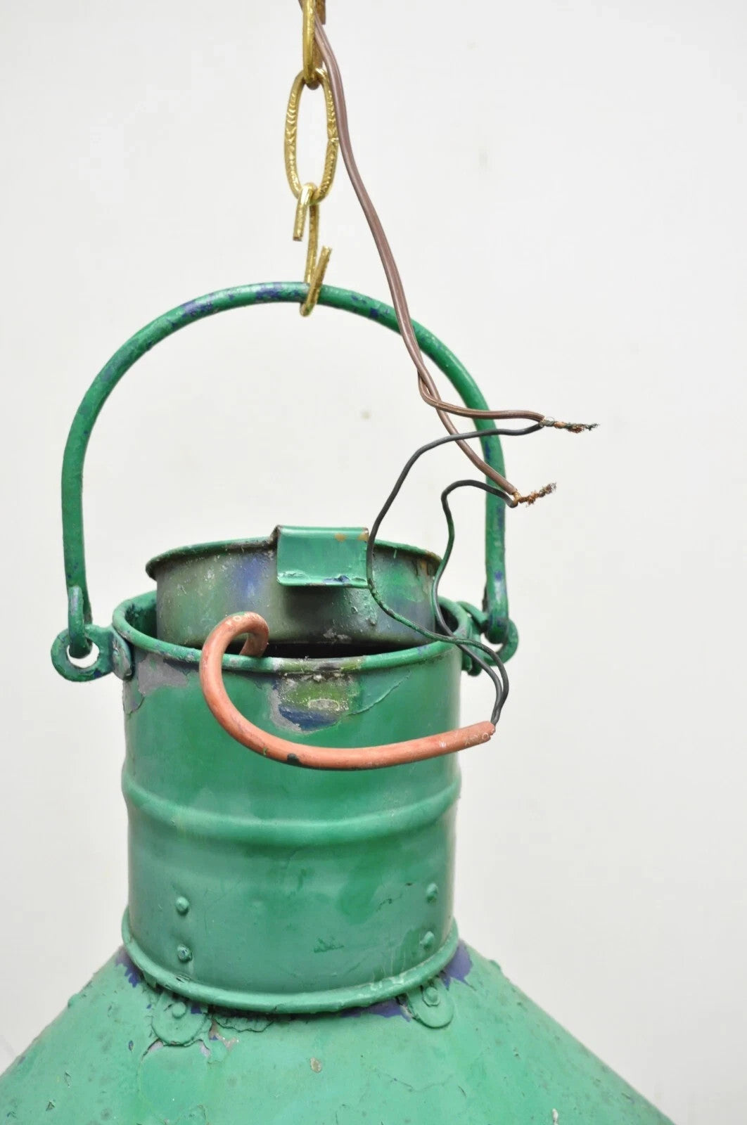 Antique Eli Griffith & Sons Green Marine Masthead Ship Lantern Light Fixture