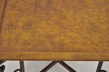 Michael Taylor for Baker Far East Asian Burl Wood Square Occasional Side Table