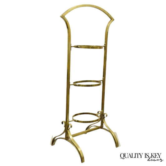 Vintage Italian Mid Century Modern Brass 3 Tier Muffin Pastry Cake Stand