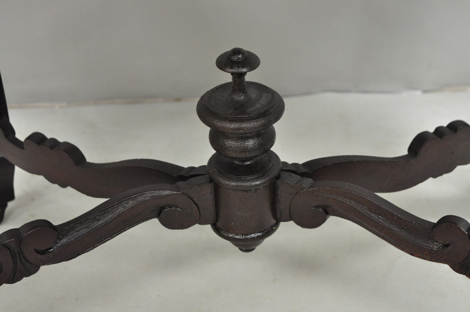 Antique Victorian Marble Turtle Top Mahogany Wood Parlor Center Table