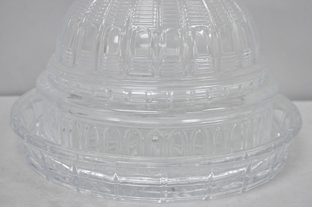 Shannon Design of Ireland Round Clear Cut Crystal Capitol Dome Cake Plate Stand