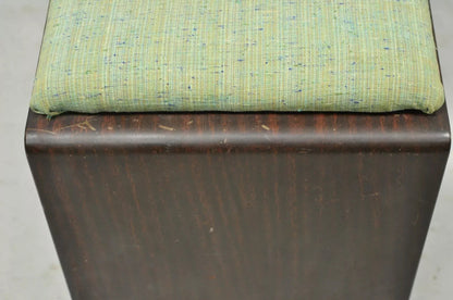 Simmons Norman Bel Geddes Steel Metal Art Deco Brown Waterfall Vanity Bench