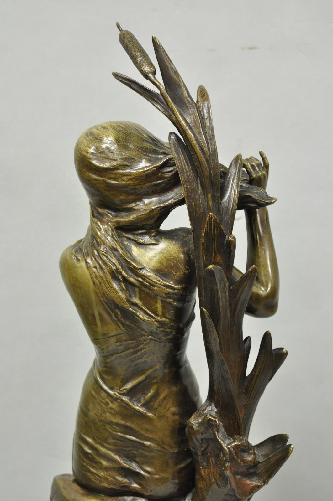 Antique Edouard Drouot (1859-1945) "La Rosse" French Bronze Sculpture of Woman