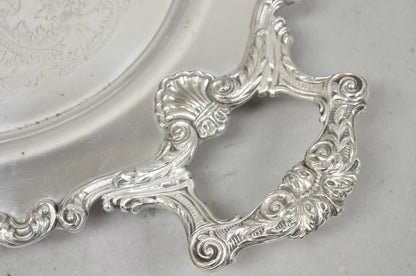 Vintage English Silver Mfg. Silver Plated Large Oval Butlers Platter Bar Tray