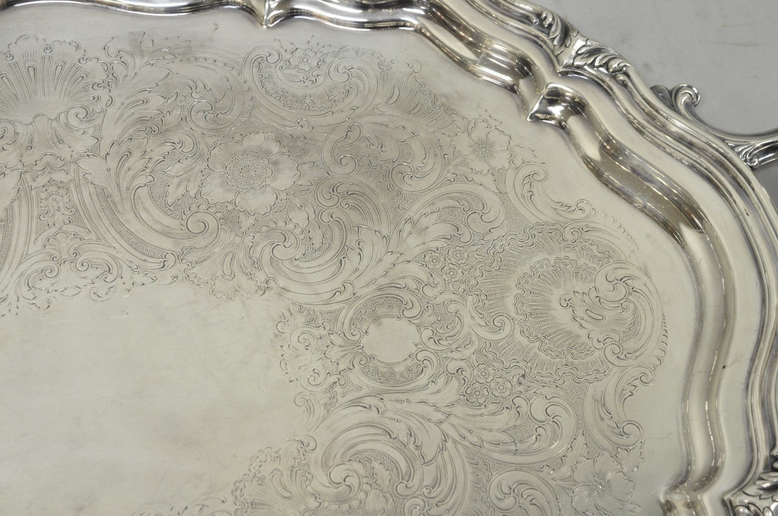 Antique Reed & Barton Winthrop Silver Plated Victorian Bar Serving Platter Tray