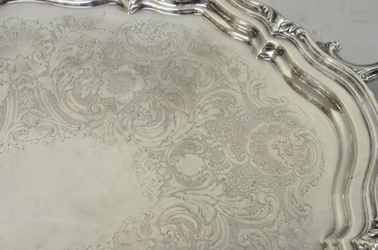 Antique Reed & Barton Winthrop Silver Plated Victorian Bar Serving Platter Tray