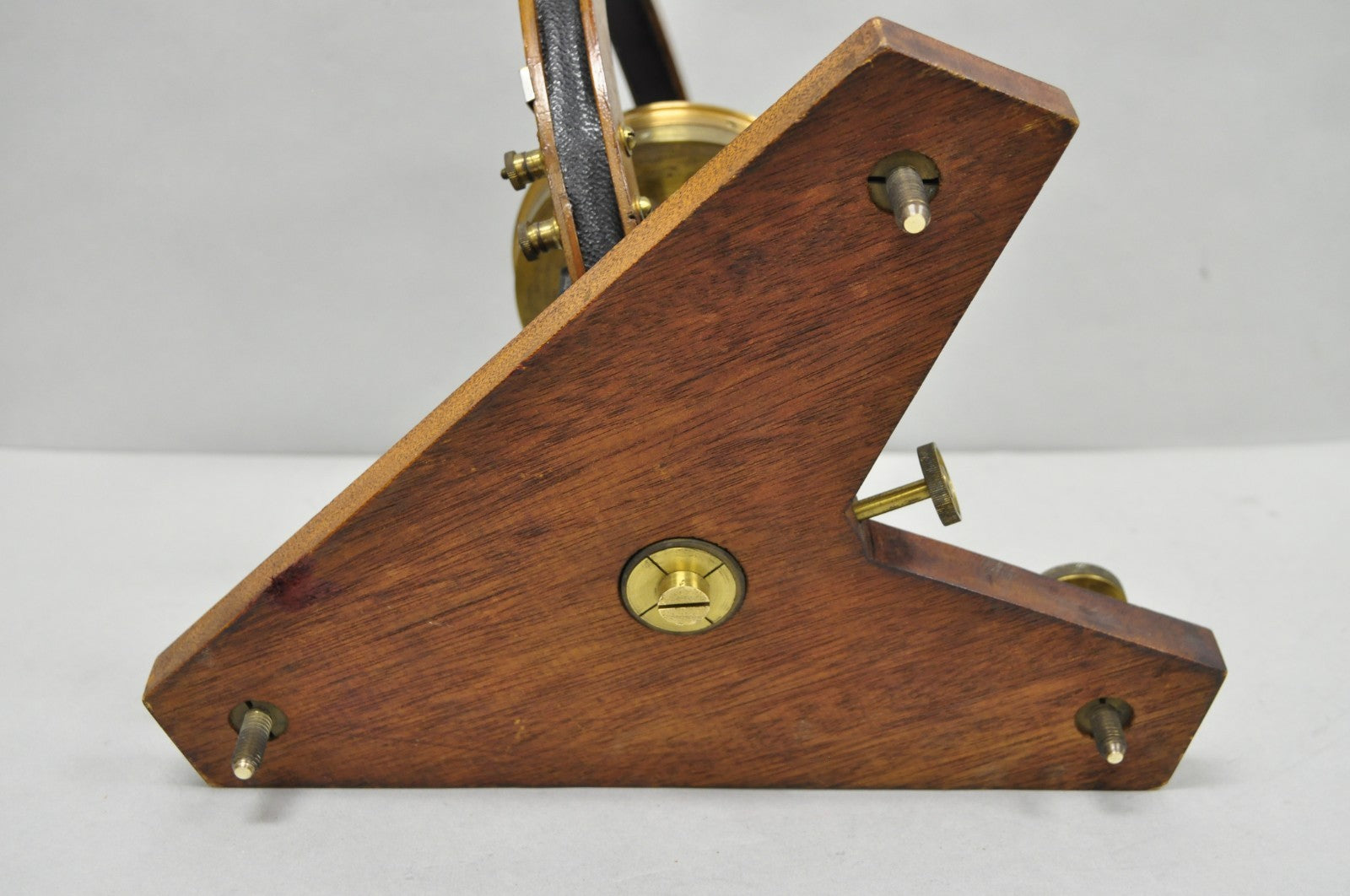 Antique Victorian Wood & Brass Tangent Galvanometer Lab Electrical Equipment