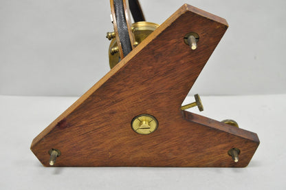 Antique Victorian Wood & Brass Tangent Galvanometer Lab Electrical Equipment