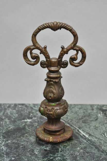 Antique Victorian Green Marble Cast Iron Pedestal Base Smoking Stand Side Table