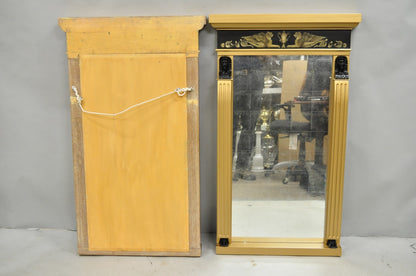 Vintage English Regency Egyptian Revival Style Sphinx Gold Wall Mirrors - a Pair
