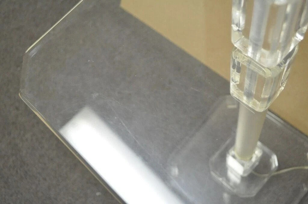 Vintage Mid Century Modern Clear Lucite Occasional Accent Floor Lamp Side Table
