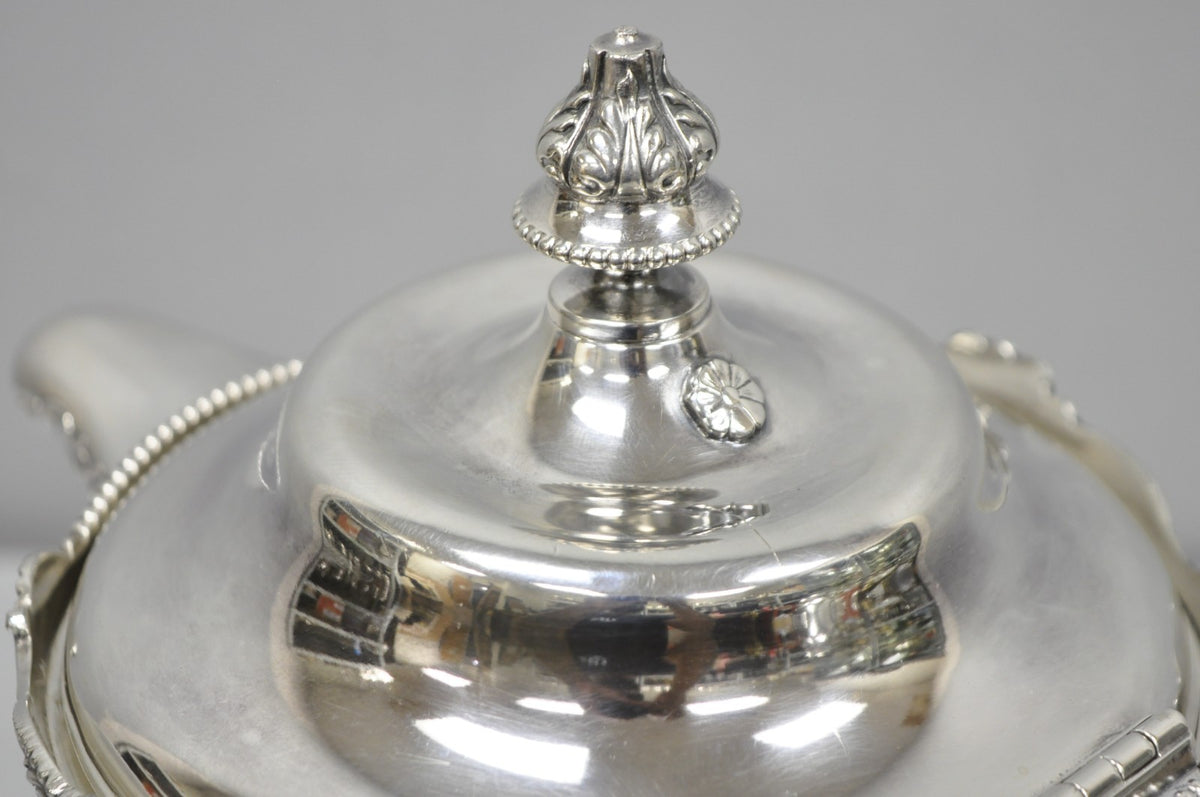 Antique Derby Silver English Victorian Silver Plated Large Warm Water Pitcher