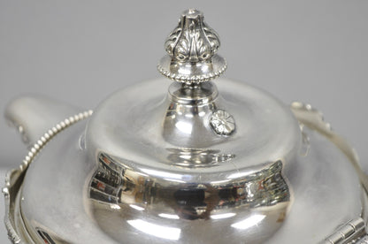 Antique Derby Silver English Victorian Silver Plated Large Warm Water Pitcher