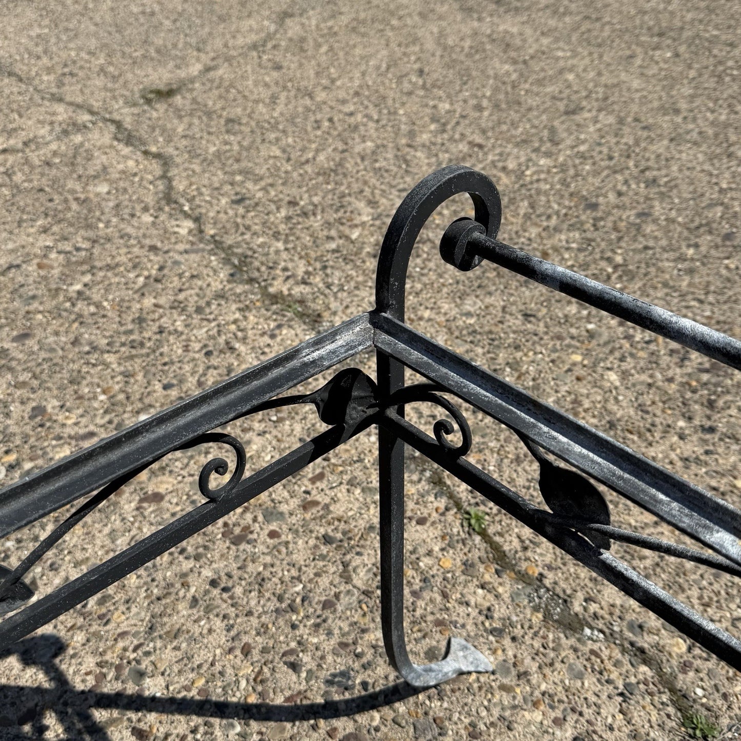 Vintage Salterini Art Nouveau Wrought Iron Garden Patio Rectangular Coffee Table