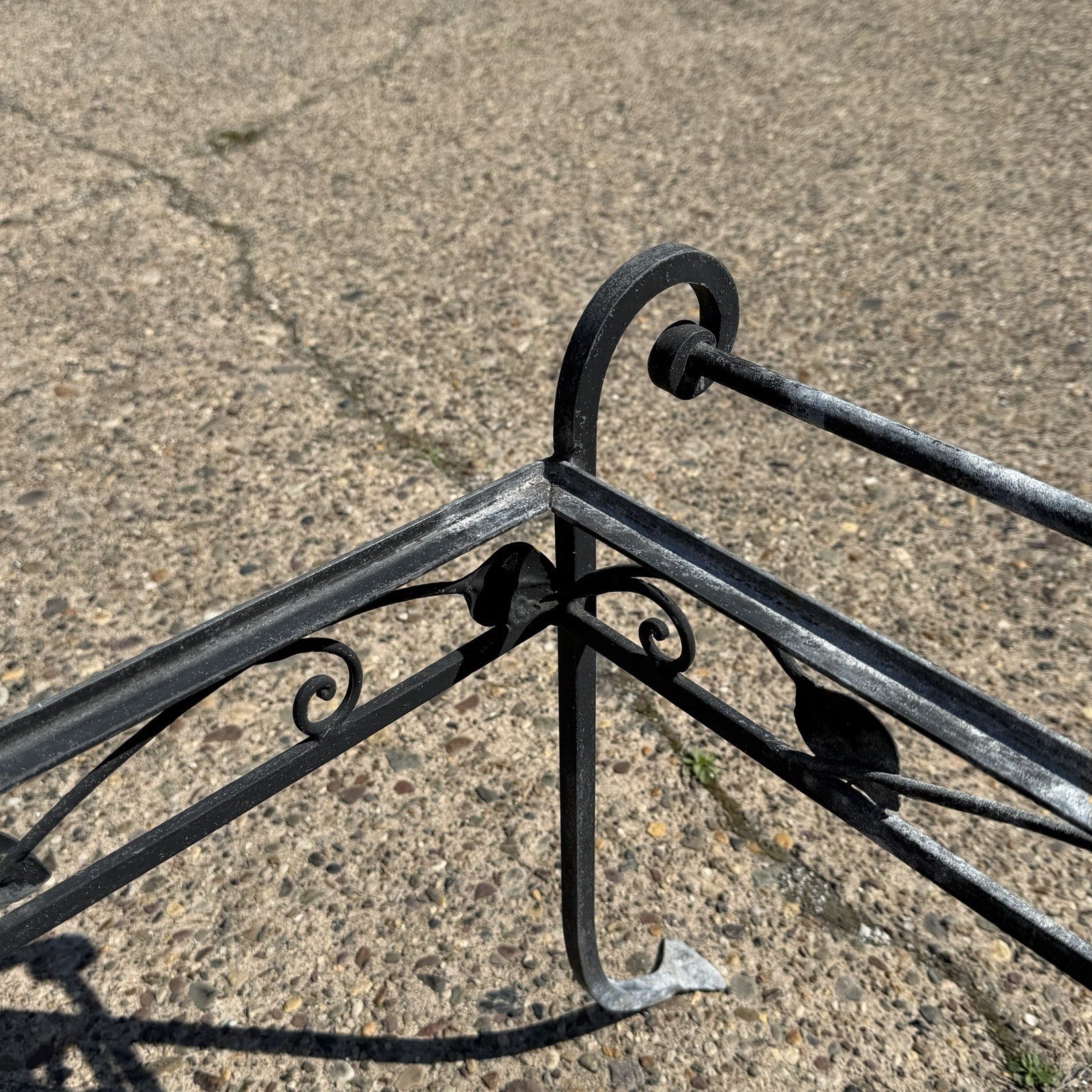 Vintage Salterini Art Nouveau Wrought Iron Garden Patio Rectangular Coffee Table