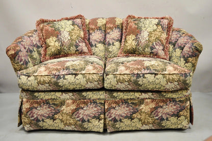 Vintage Floral Print 60" Fully Upholstered Channel Back Loveseat Sofa by Harden